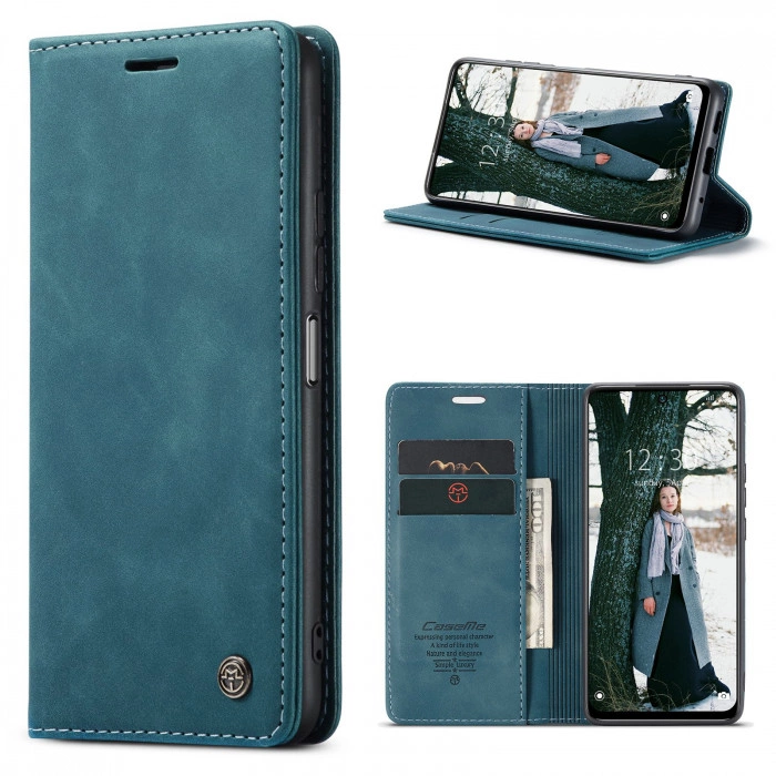 Чехол-книжка CaseMe из нубука для Samsung A14 Бирюзовый